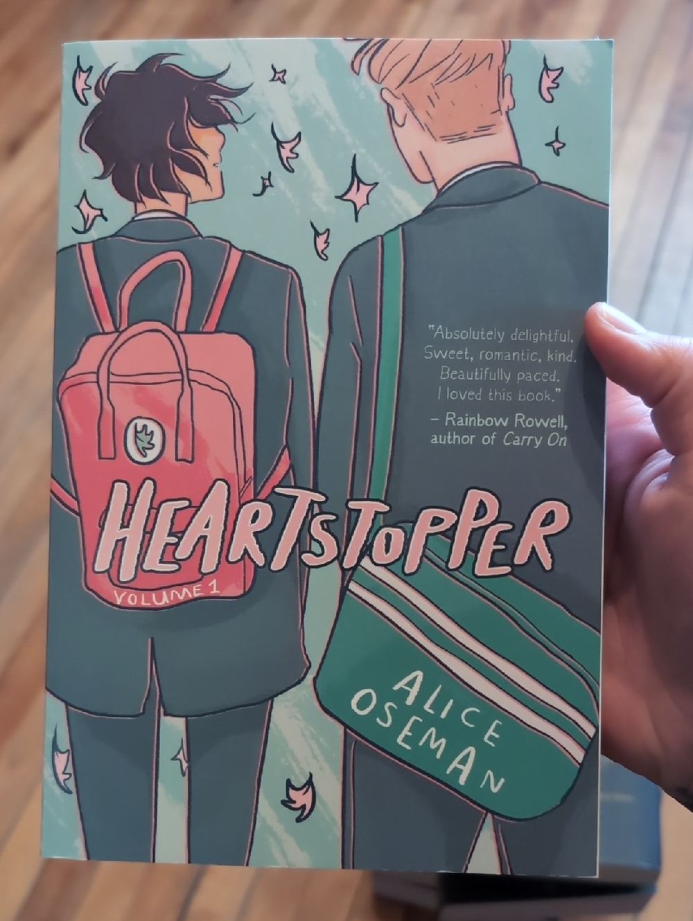 Heartstopper Volume 1 by Alice Oseman - Teal & Coral Cover